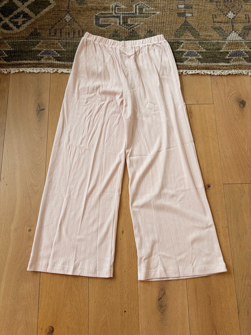 Pact Pointelle Wide Leg Pant in Soft Pink - Picture 2 of 5